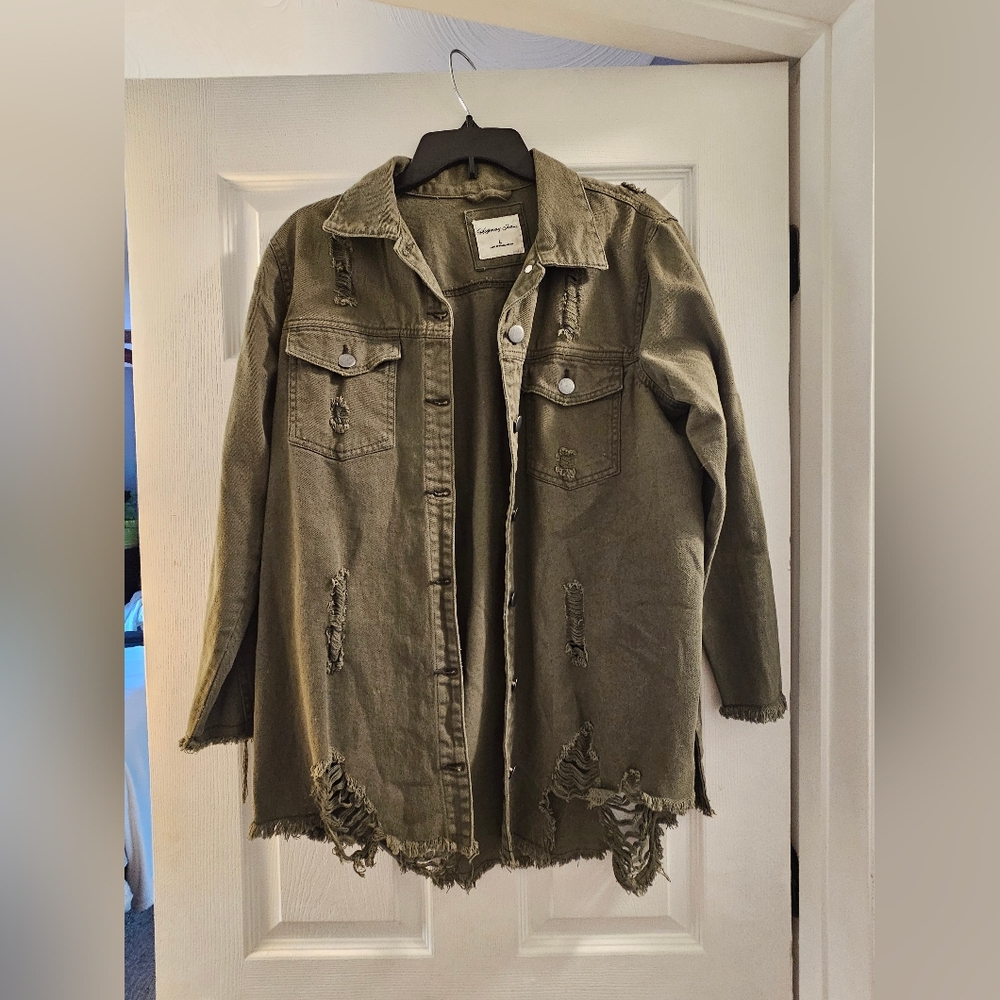 Green Distressed Jen Jacket